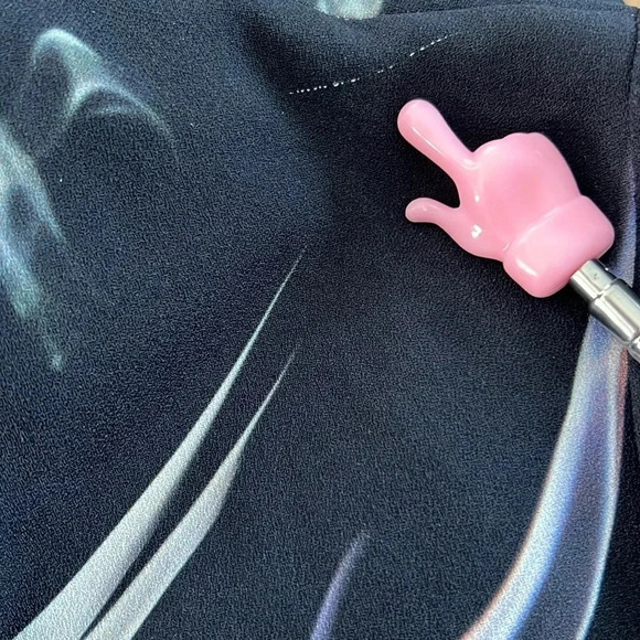 & OTHER STORIES Fumé Print Dress Elbow Length Sleeve V-Neck Black Size 4 - Picture 14 of 16